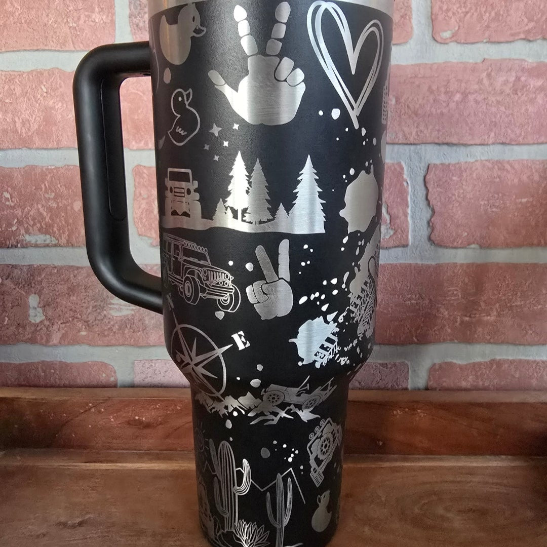 40 OZ Engraved Jeep Lover