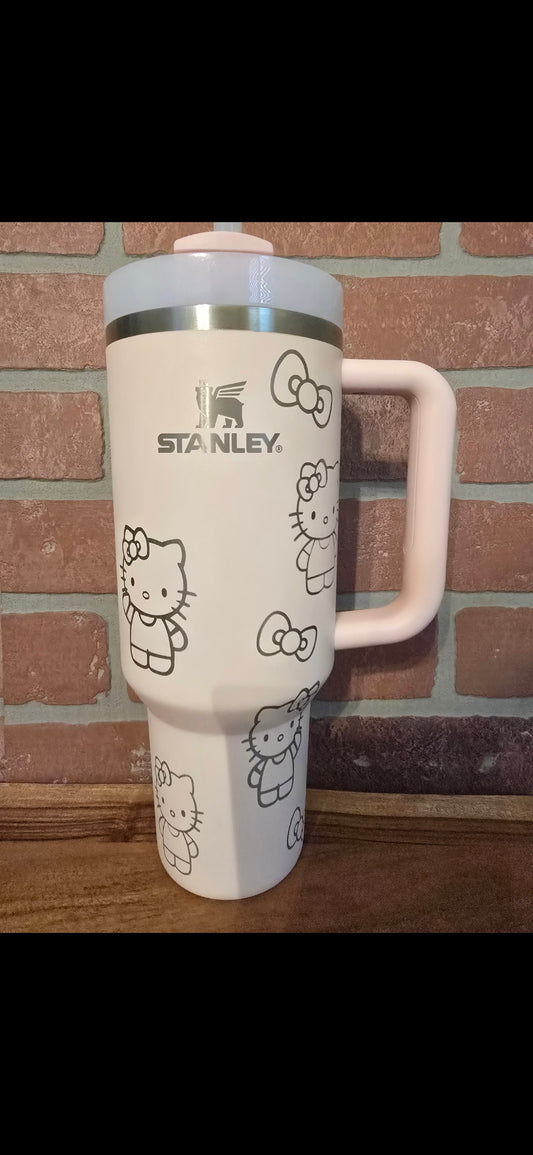 40 Oz Engraved Kitty